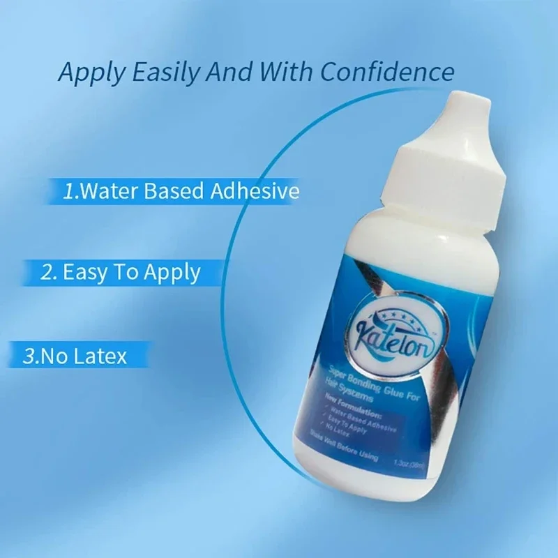 

Katelon Hair Glue 38ml Toupee lace Wig Professional Invisible Biological Scalp Adhesive Waterproof Remover liquid Set