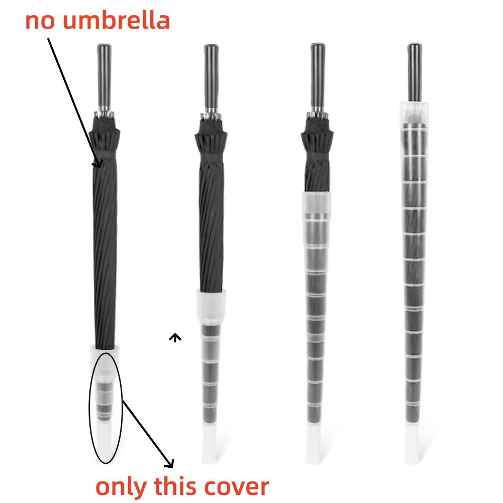 70cm/80cm Plastic Non-drip Car Retractable Cover Umbrella Waterproof Cover Home Sleeve Holder Drip-proof Umbrella Transparent