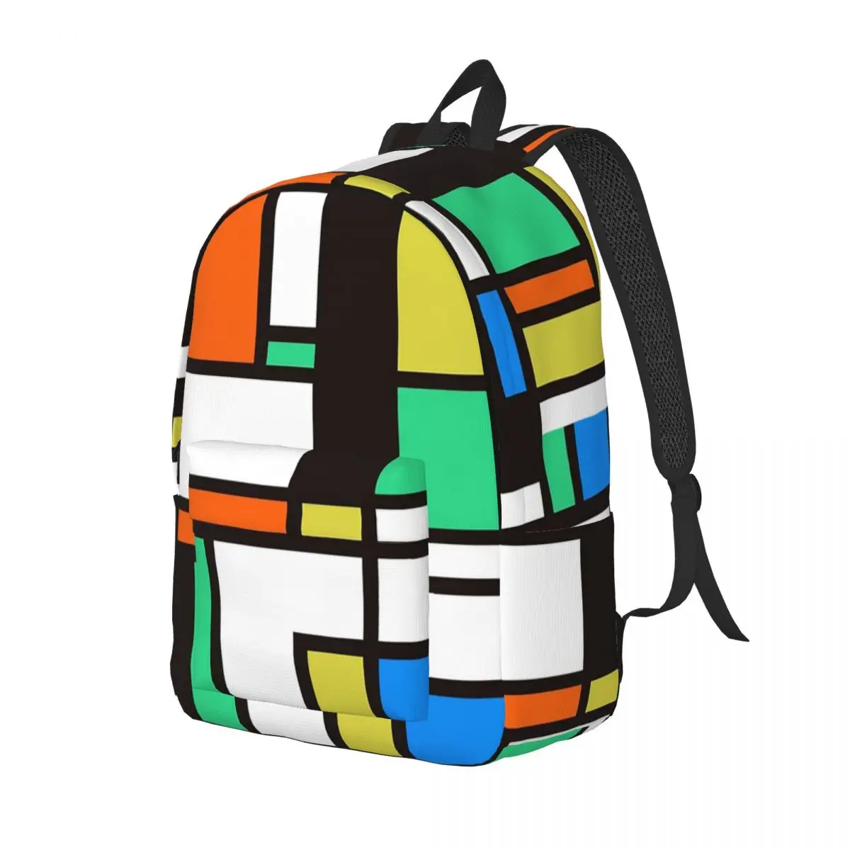 Piet Mondrian Minimalist De Stijl Modern Art Backpack Daypack Large Capacity BookBag School Bag Shoulder Bags for Boys Girls