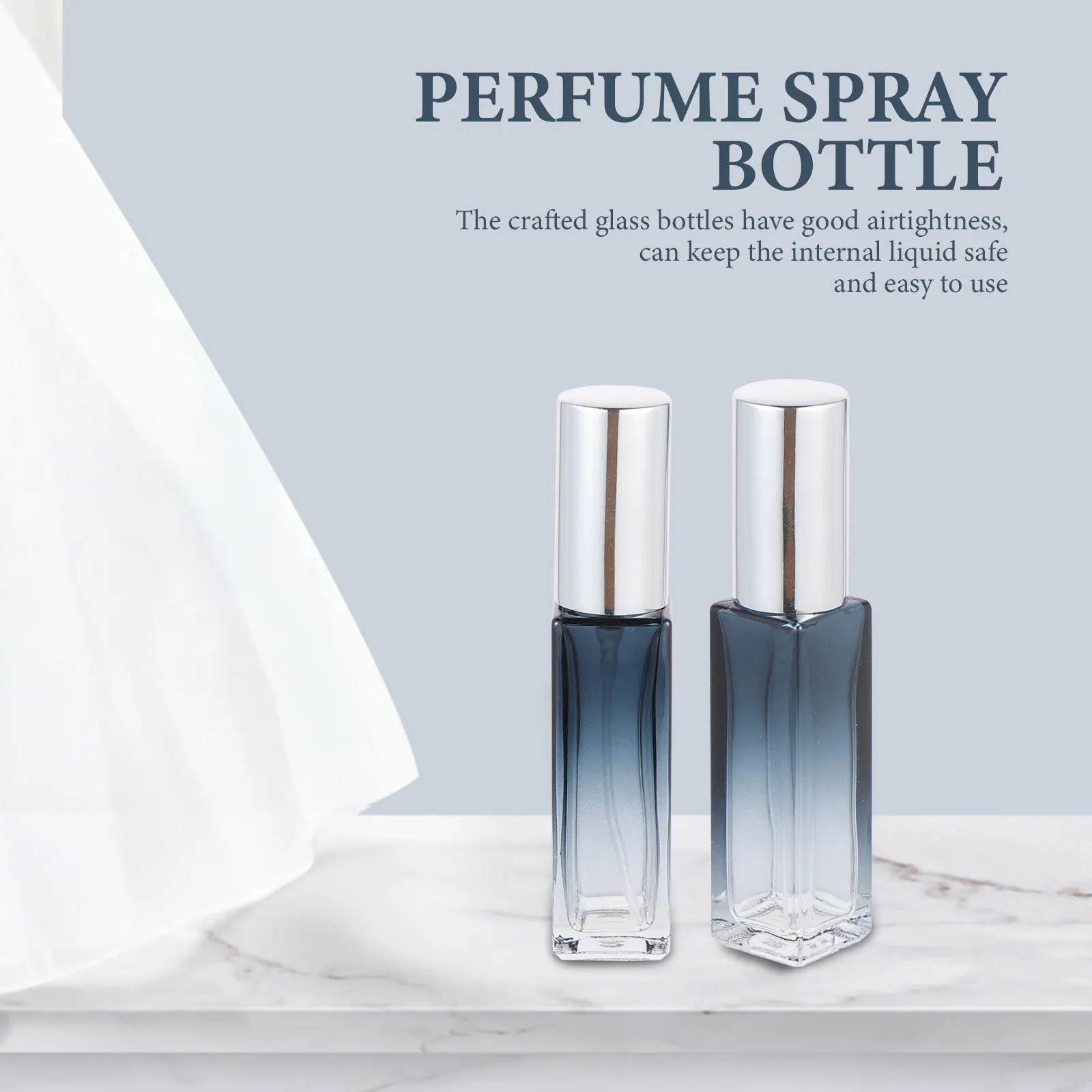 4 Stück Glas-Sprühflaschen, Parfüm-Probenflaschen, wiederverwendbar, kleines Reisezubehör, auslaufsichere Aufbewahrungshalter für Duft und
