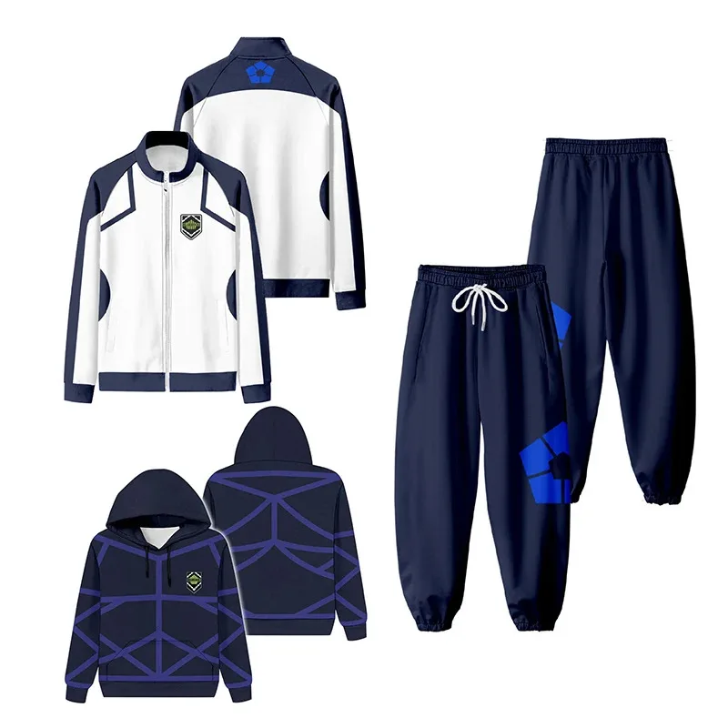 Disfraz de Cosplay de Anime Blue Lock, uniforme escolar Isagi Yoichi, ropa deportiva para hombres, mujeres y niños, Jersey de fútbol, abrigos, sudaderas con capucha y pantalones