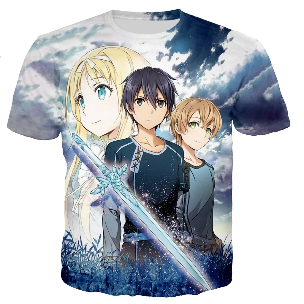 

Summer New Sword Art Online T Shirts Men/women 3D Sword Art Online Printed T-shirt Oversized Casual T-shirt Streetwear Tops