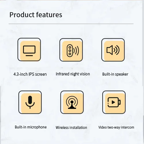 Imagen 2 del producto Timbre de intercomunicación inalámbrico con pantalla, vídeo HD, Monitor inteligente para el hogar, visión nocturna, Audio bidireccional, timbre de seguridad, cámara Visual
