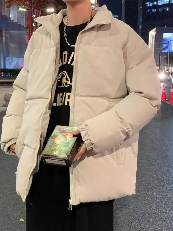 

Мужская зимняя верхняя одежда Thiened Cotton Jaet, модная гонконгская теплая хлопковая одежда, свободная однотонная модная хлопковая одежда...