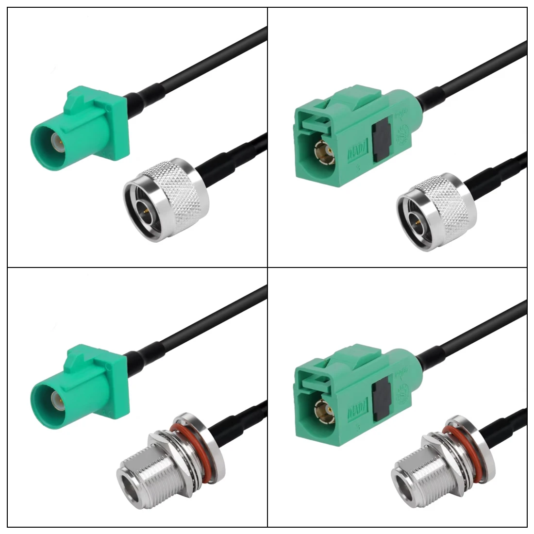 Fakra E Male Female Green To N type Plug Jack Pigtail Cable Adapter RG174 15cm/30cm/50cm/100cm Wholesale NEW