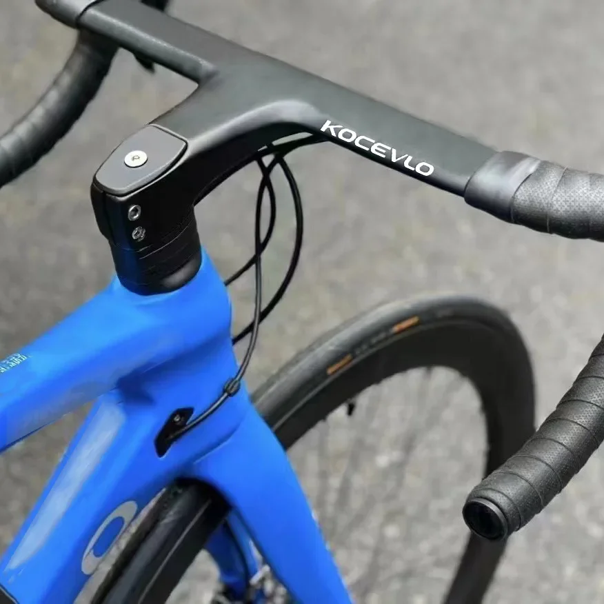 Kocevlo Official Bicycle Handlebar Integrated Carbon Road Bike 28.6mm Internal Routing BLACK including Spacers computer Mount