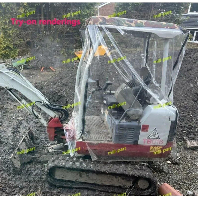 Mini Excavator Car Cover Warm Awning Thickened Pvc Windproof For Takeuchi TB016