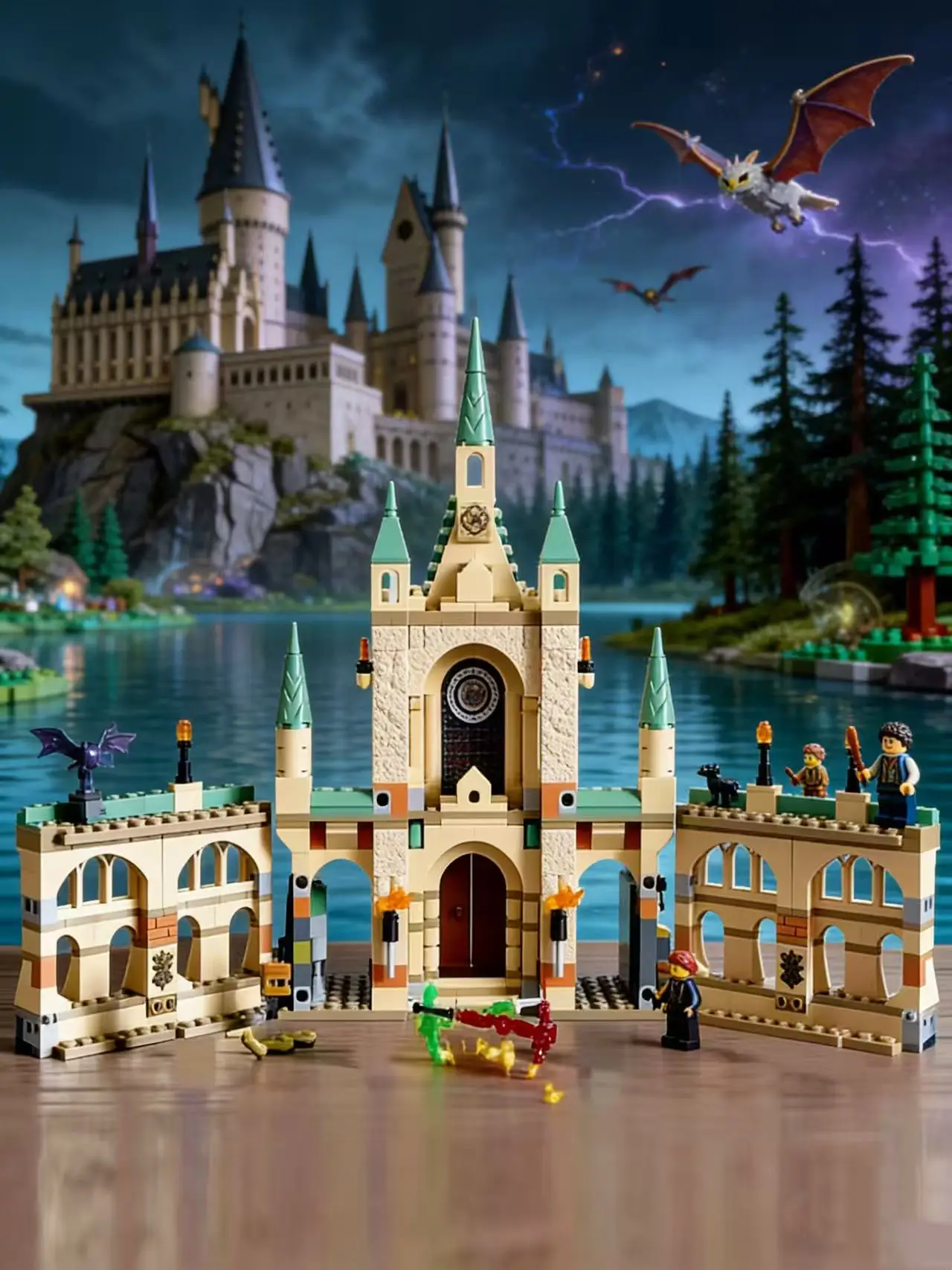 

2026 The Magic School Battle Building Blocks Castle Weasleys wizard Model Assembled Bricks Toy Gift For Kid Boy Adult