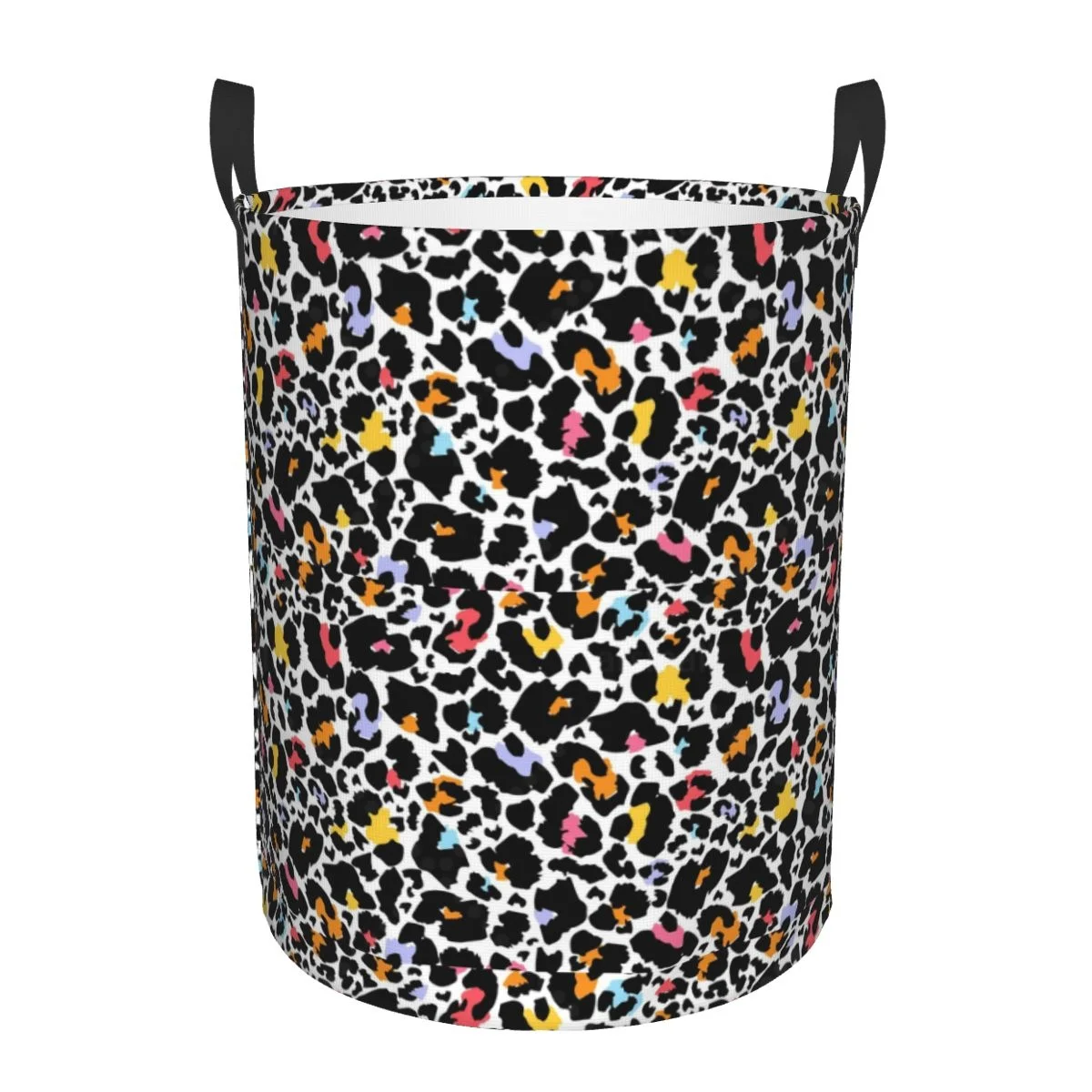 

Leopard Print Laundry Hamper Large Clothes Storage Basket Toys Bin Organizer for Nursery Home Bathroom Bedroom