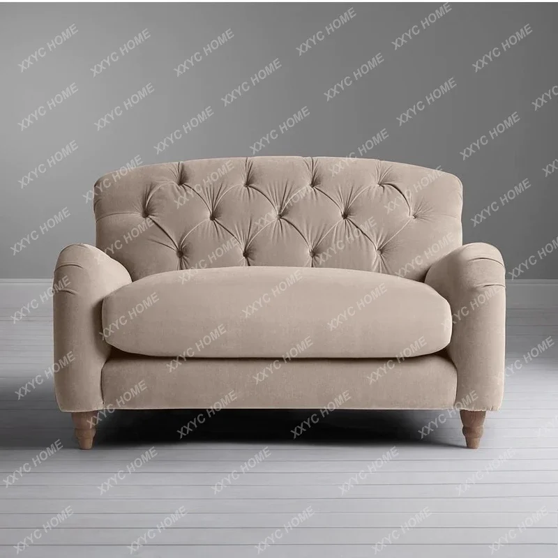 

J retro pastoral fabric single chair