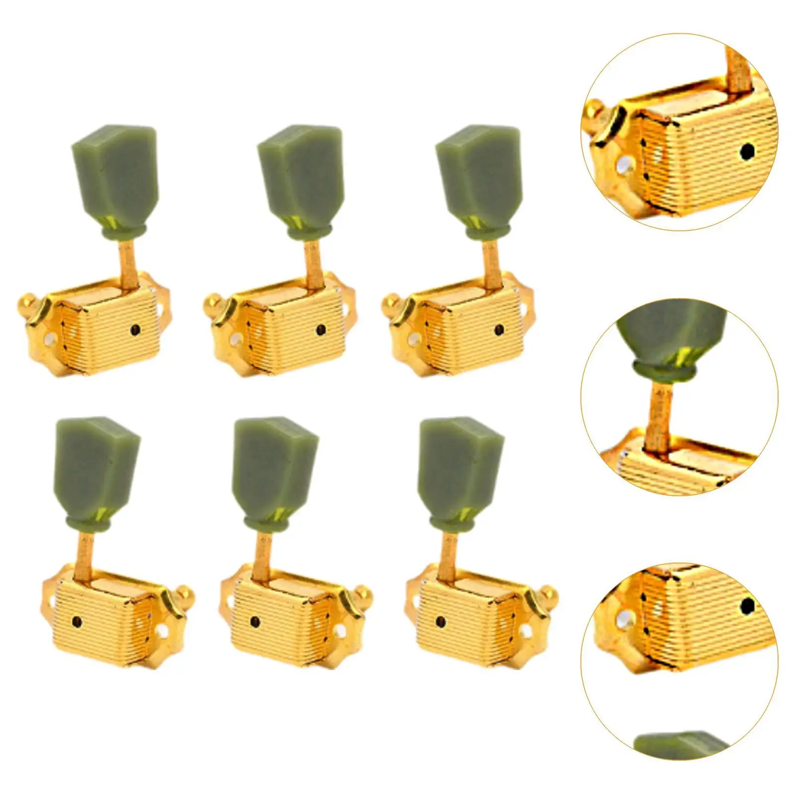 Guitar Tuning Pegs Semi Closed 3 Left and 3 Right Vintage Design Resin Jade Guitar Tuning Knobs Acoustic Electric Guitar Parts