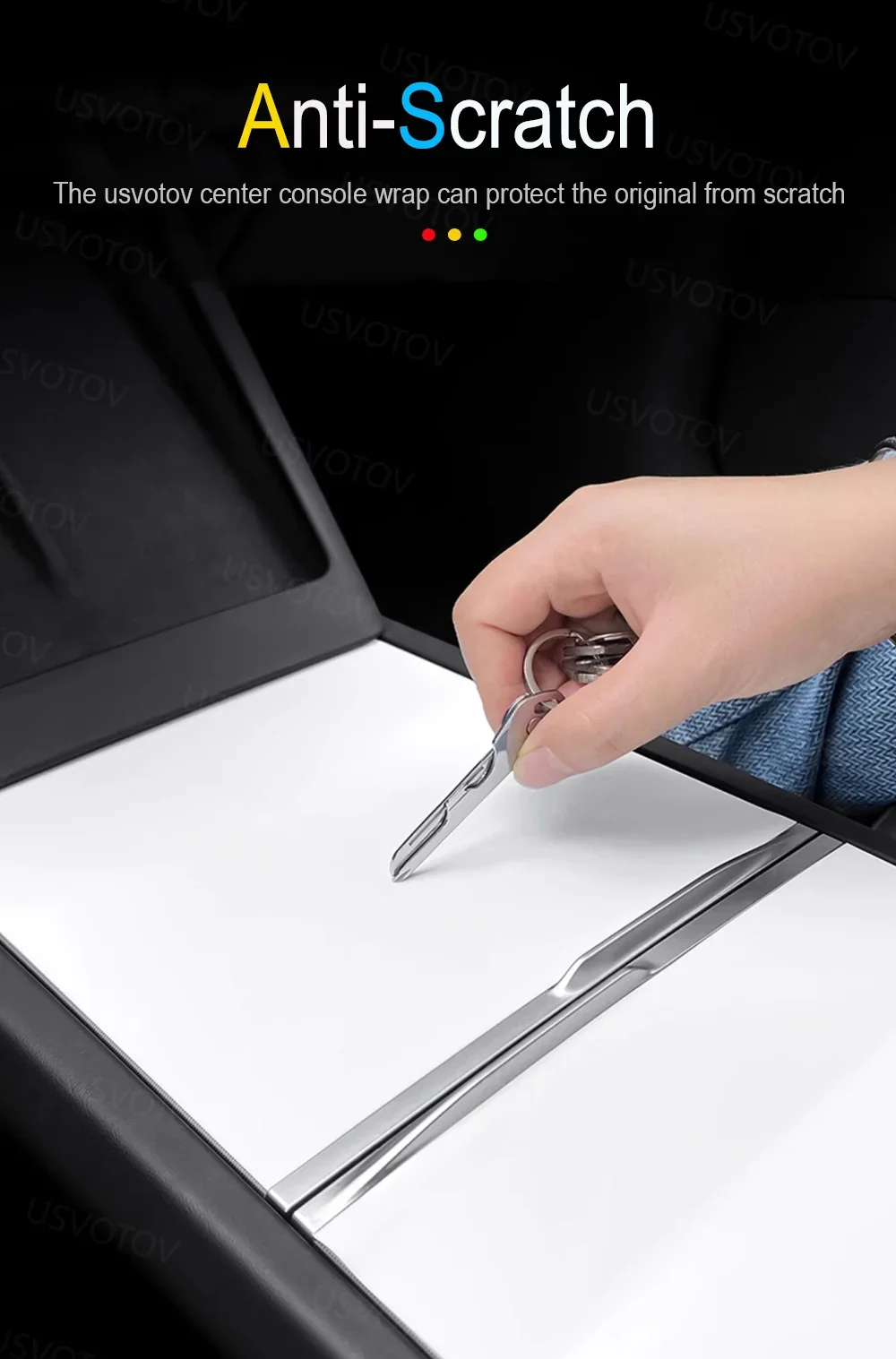 Mittelkonsolen-Organizer-Ablage für Tesla Model 3 YL Y Juniper 2026 2025 Mittelkonsole Aufkleber Armlehnen-Aufbewahrungsbox – Detail 7