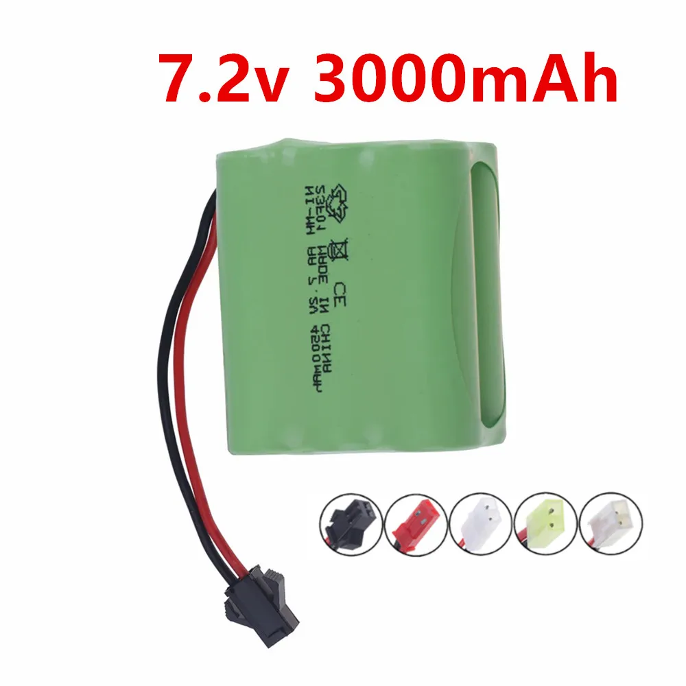 7.2V 3000mah rechargeable NI-MH AA battery for RC electric toys boat car truck Parts 7.2 V 2800 mah nimh battery Pack