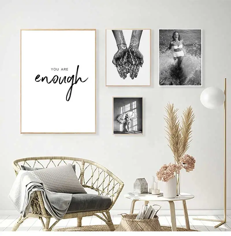 Wall Art Picture Modern Living Room Decor Black White Fashion Print Sexy Movie Girl Camera Canvas Painting Minimalist