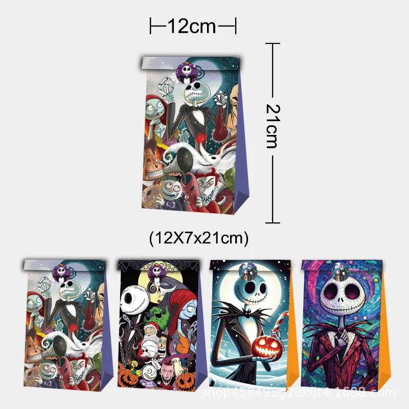 12 stücke Nightmare Before Christmas Favor Süßigkeiten Tasche Papier Geschenk Tasche Anime Thema Geburtstag Party Dekoration Halloween Candy Boxen geschenk