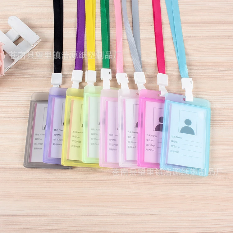 1pc Card Holder Student Bus Doctor Nurse Bussiness Case Cards Sleeve Badge Holder Id Holders with Lanyard