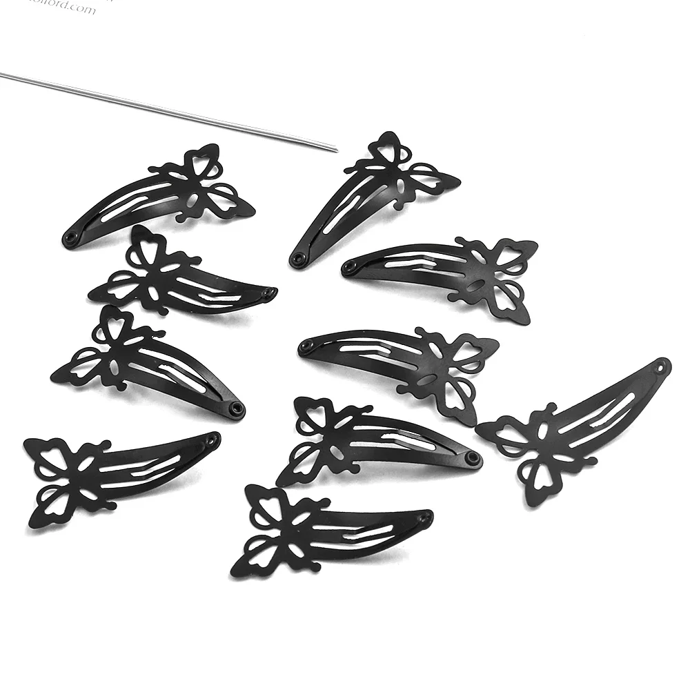 10/6Pcs Simple Black Color Hairpins Women Barrette Headwear Y2K Girls BB Clips Headdress Barrettes Bobby Pin Hair Accessories