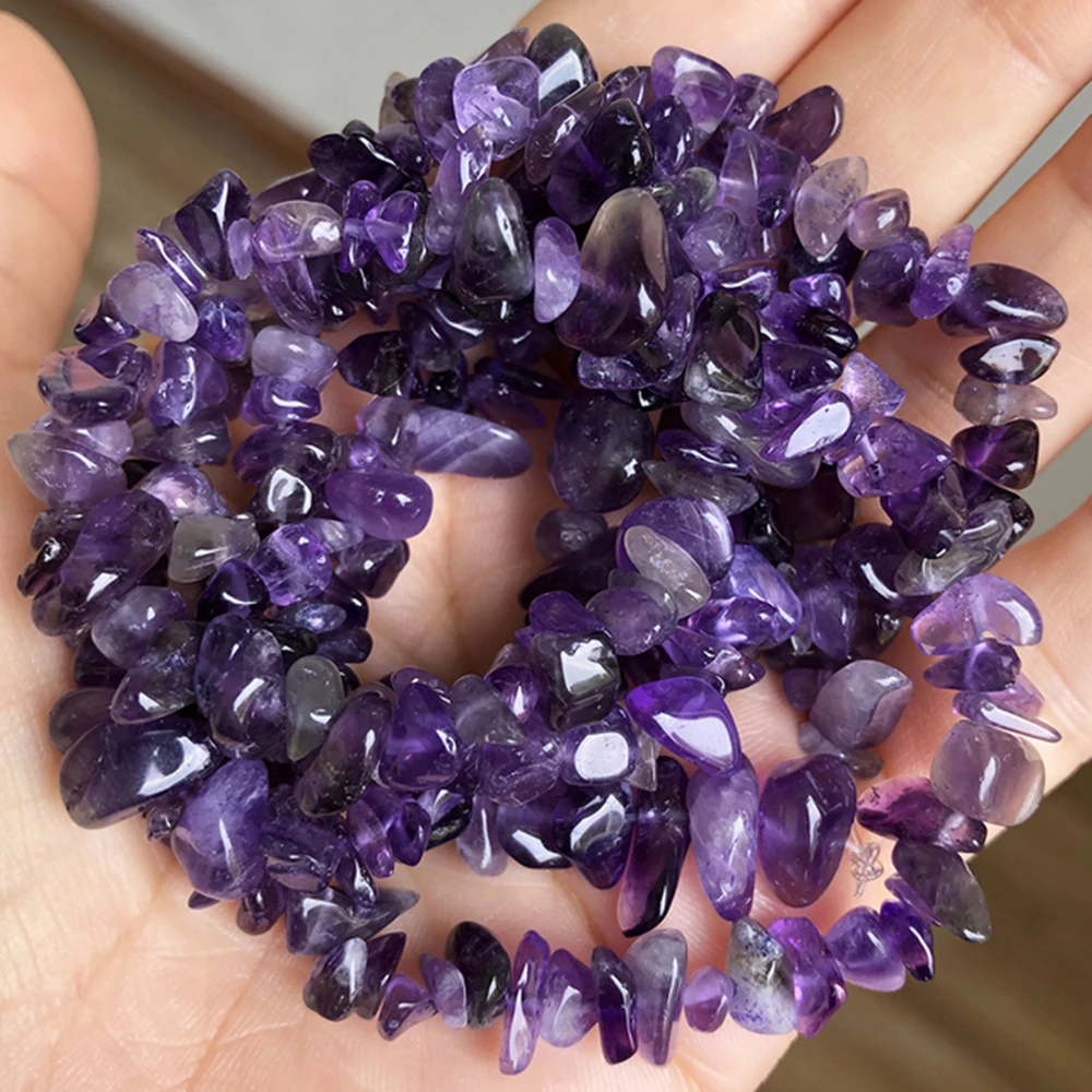 5-8mm Natural Stone Irregular Amethyst Chips Bead Loose Spacer Gravel Bead for Jewelry Making DIY Necklace Earring Accessory 16
