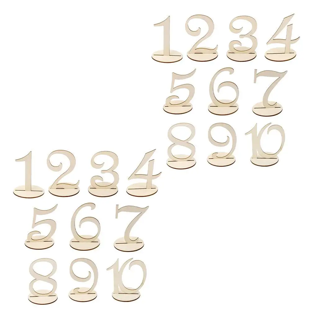 

20 Pcs Table Number Signs 1 20 Wooden St Centerpieces Decor Healthy Material Durable Smooth Bottom Practical Storage