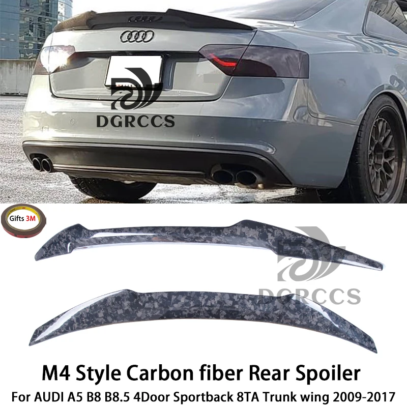 

For AUDI A5 B8 B8.5 4Door Sportback 8TA M4 Style Carbon fiber Rear Spoiler Trunk wing 2009-2017 Forged carbon Honeycomb