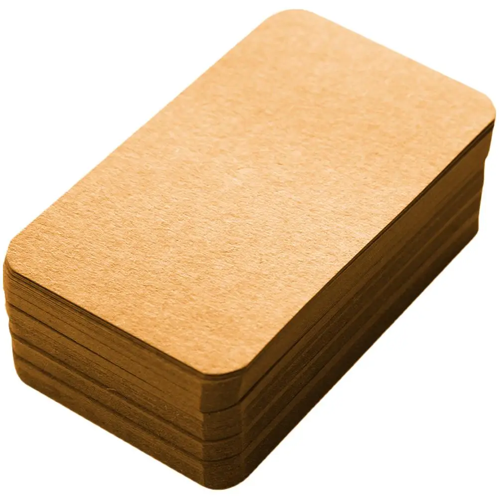 

100pcs Kraft Paper Cards Blank Mini Index Flashcards for Studying School Kids Vocabulary Memo Travel Office Lightweight