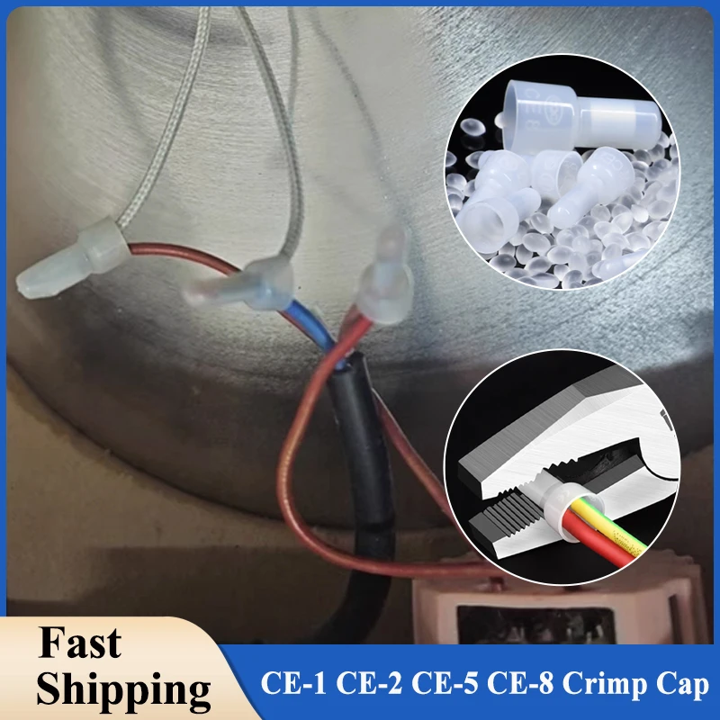 

CE Type Wire Terminal Closed End Crimp Caps Connector Car Audio Line Nylon Insulated Crimping Splice Protect CE-1 CE-2 CE-5 CE-8