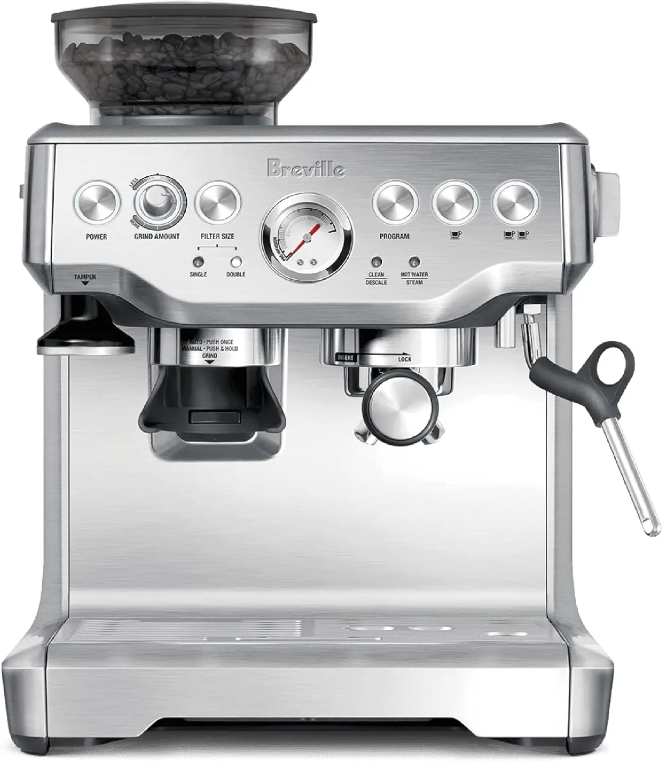 BES870XL Espresso Machine, One Size, Brushed Stainless Steel