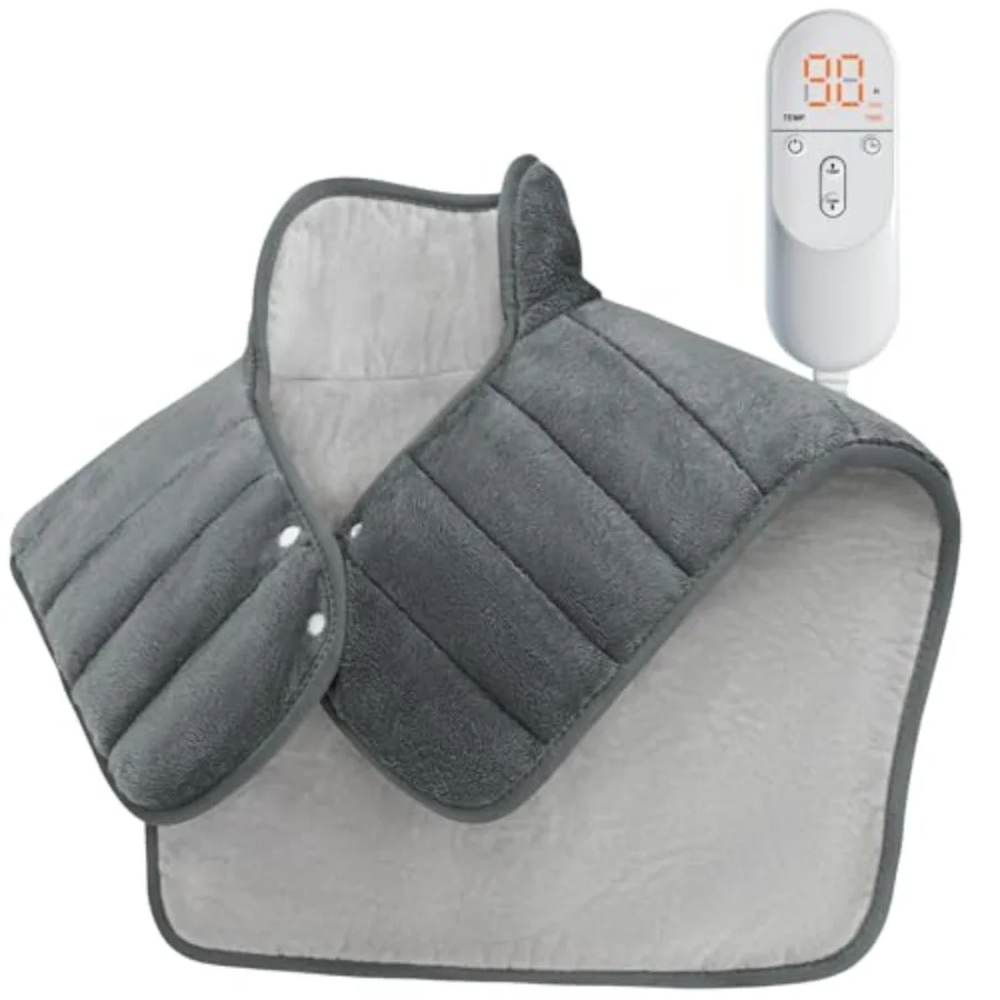 

Heating Pad for Neck and Shoulders and Back 24"x23" XL Large Electric Heated Wrap for Daily Relaxation Gifts for Women Men 2lb