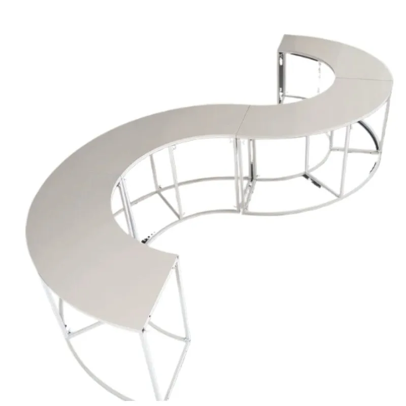 New wedding props S-shaped round wrought iron dessert table lawn wedding scene arrangement round table ornament flower rack