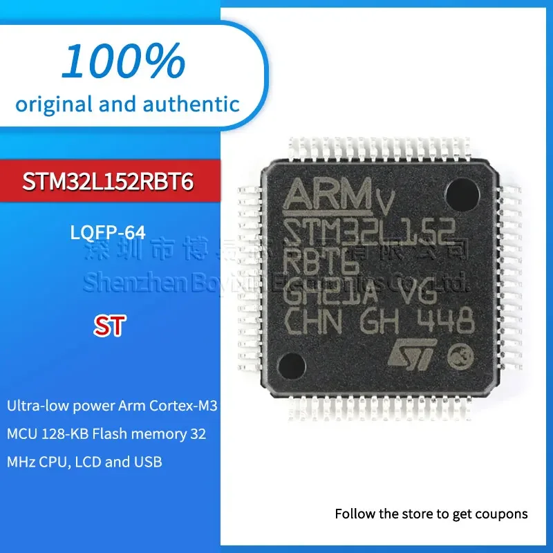 Новый оригинальный Оригинальный оригинальный STM32L152RBT6 LQFP-64