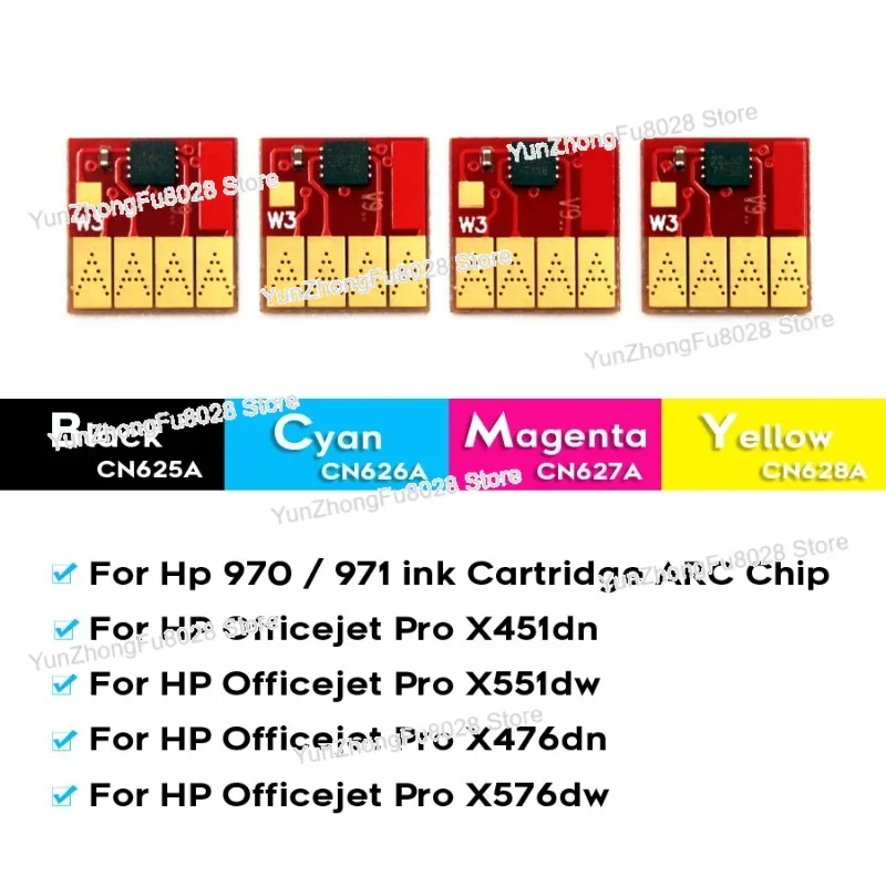 970 971 ARC Chip 970XL 971XL HP970 HP971 For Hp Officejet Pro X451 X551 X476 X576 X451dn X551dw X476dn X576dw Auto Reset Chip