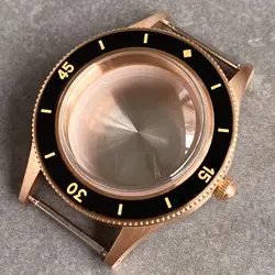 CUSN8 Solid Bronze 200M Dive Watch Case For NH35 NH36 PT5000 Domed Sapphire Glass Ceramic Insert Vintage 50-Fathoms