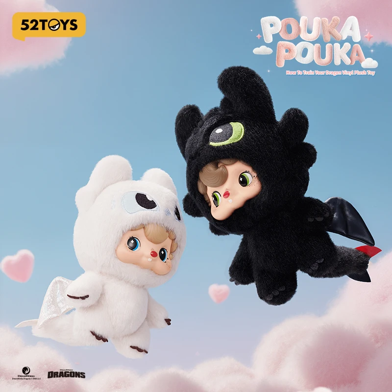 

52TOYS PoukaPouka x How To Train Your Dragon Vinyl Plush Toy - Light Fury&Night Fury