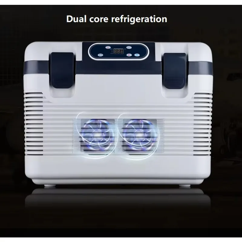 توم Auto14L ثنائي النواة مبرد ثلاجة السيارة الصغيرة وسخان مع مقبض مبرد ثلاجة السيارة والمكتب المنزلي