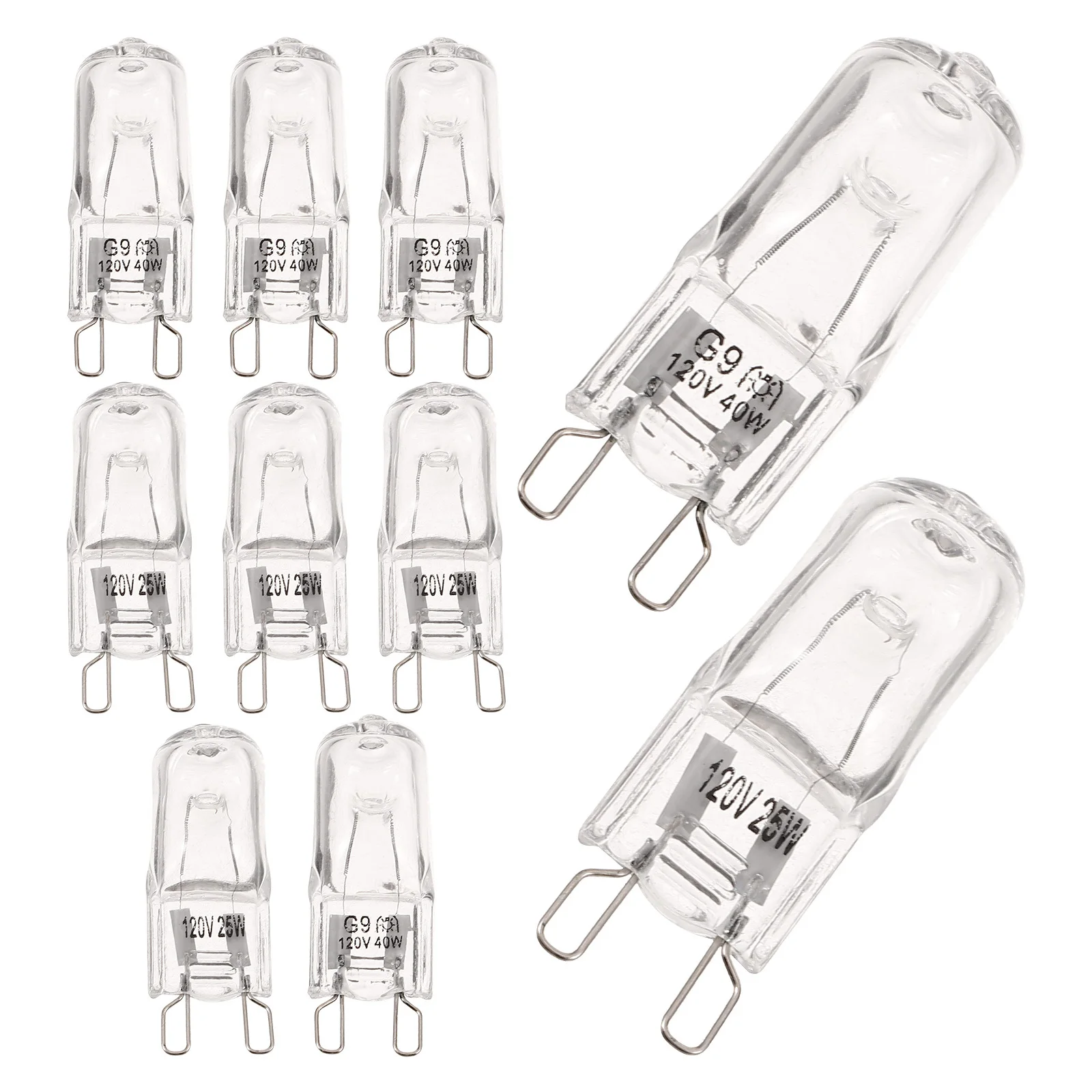 10 قطعة مصباح الفرن مقاومة للحرارة مصابيح الهالوجين G9 25 واط 40 واط 120 فولت الزجاج الشفاف الأجهزة ضوء استبدال المصابيح الساطعة للمطبخ