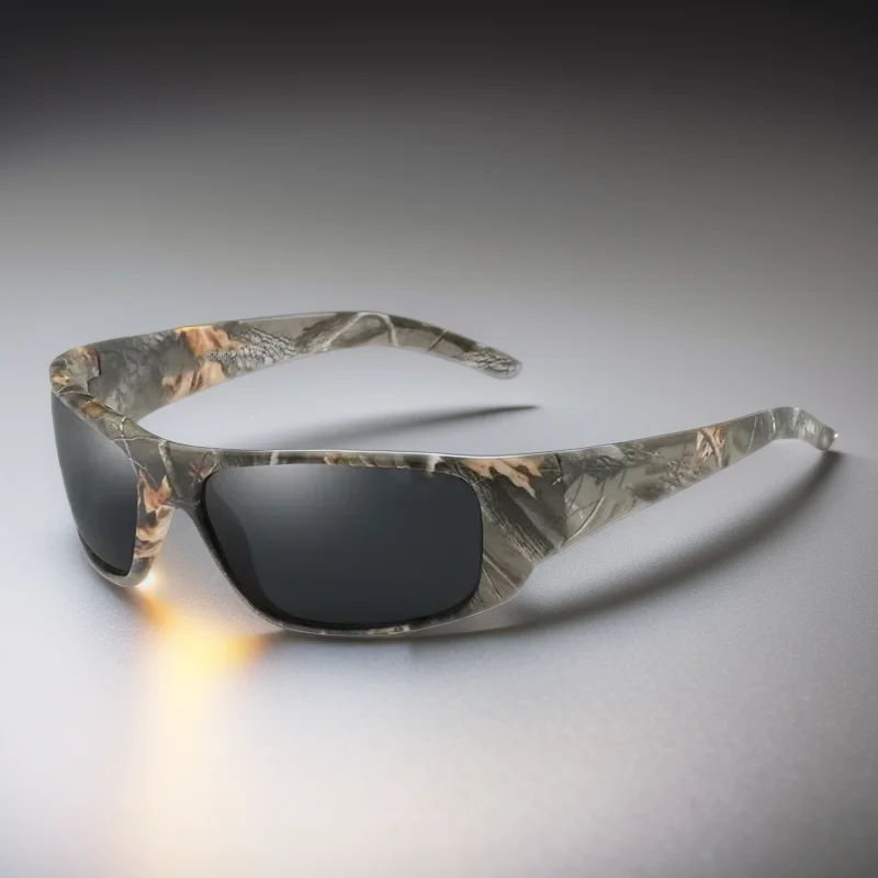 Men\'s Camouflage Polarized Sports Sunglasses: UV400 Protective Glasses  Wraparound Goggles Suitable for Driving and Fishing