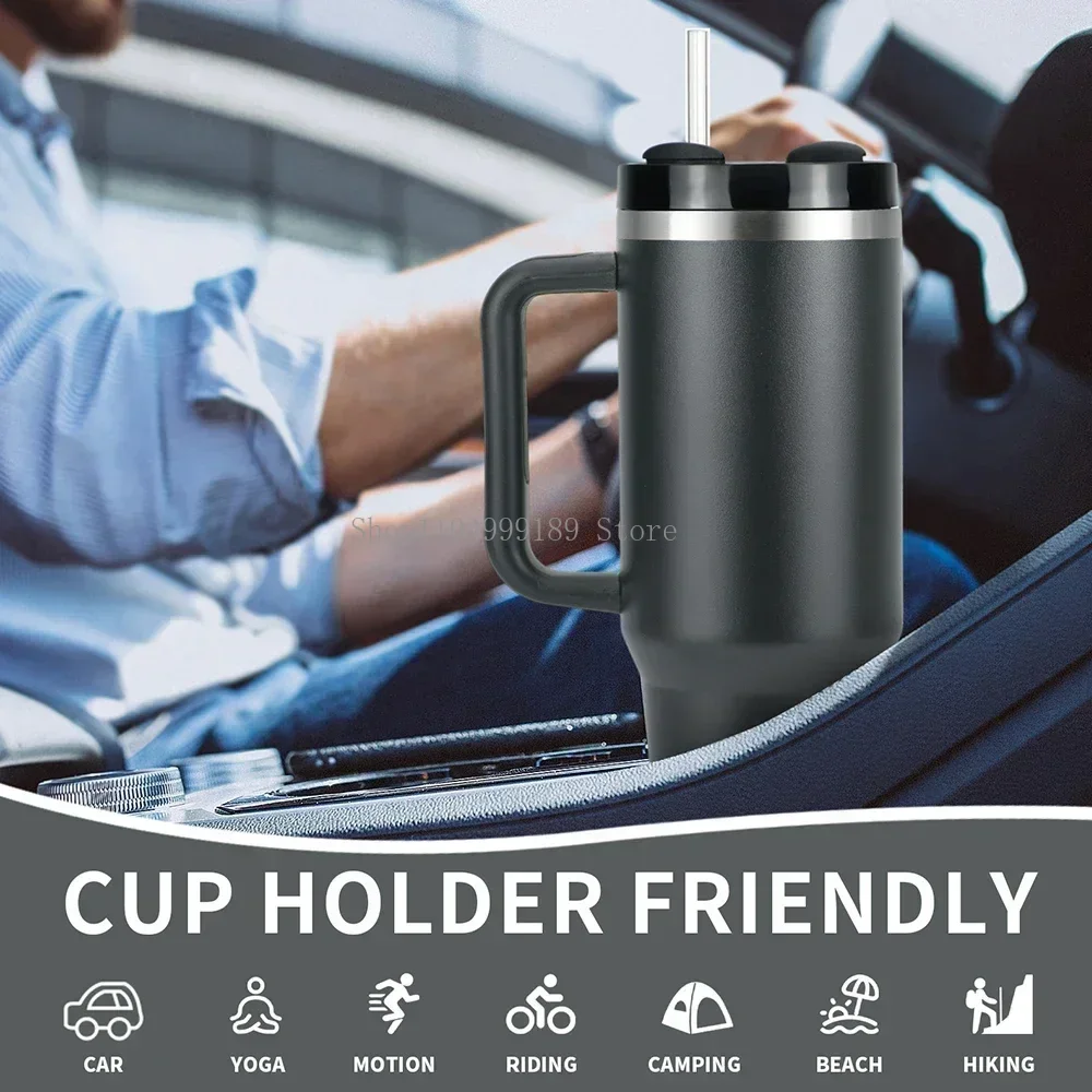 

40oz Large Capacity Stainless Steel Thermos Cup,Large Capacity Ice Cool Travel Mug for Office Home Car &New Year Gift straw cup