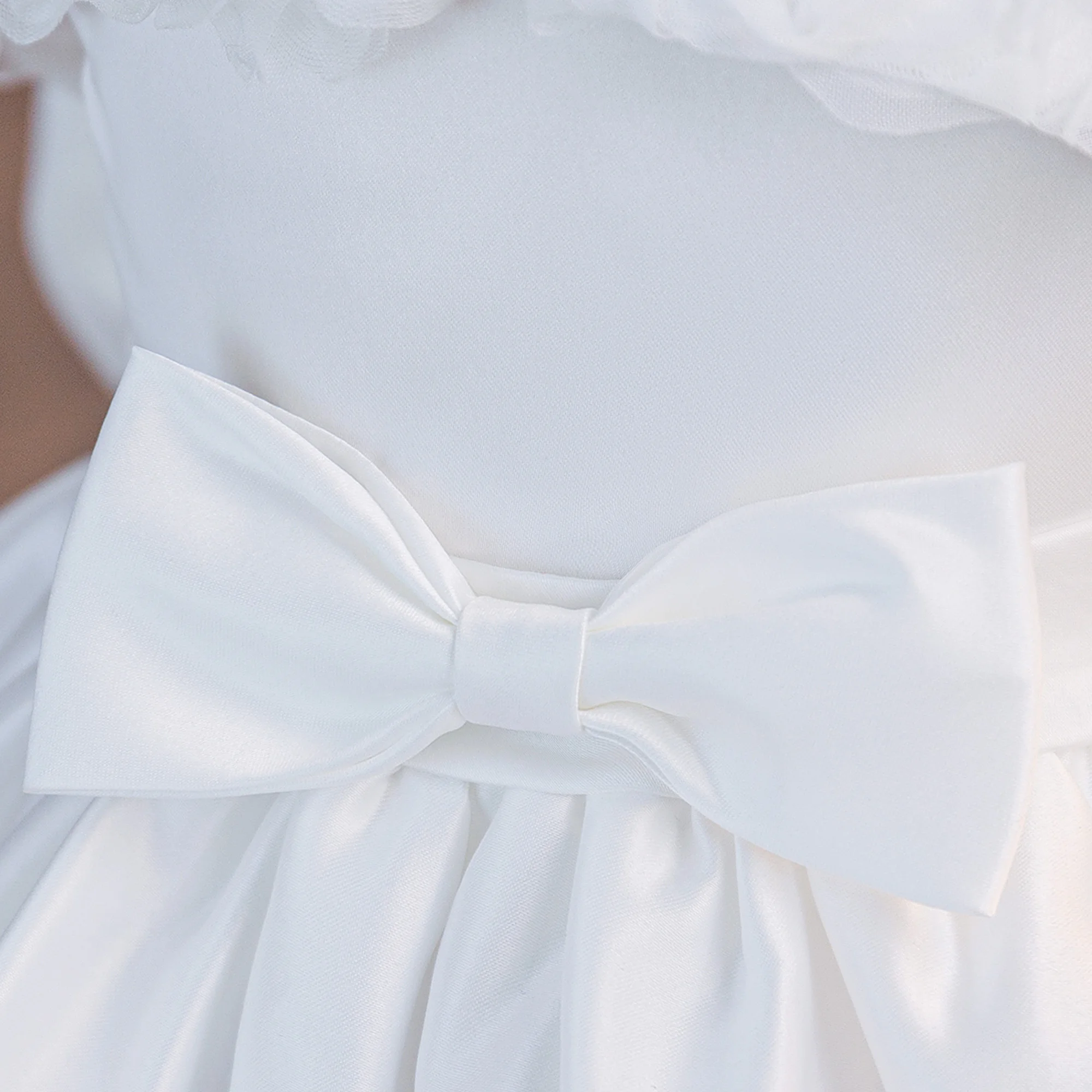 Kleid für Kleinkinder zum 1. Geburtstag, zur Taufe, für Mädchen, mit Schleife, Hochzeitskostüm, elegante Brautjungfernkleider, Prinzessinnenkleider, Festkleid für Mädchen, Kinderkleidung – Detail 6
