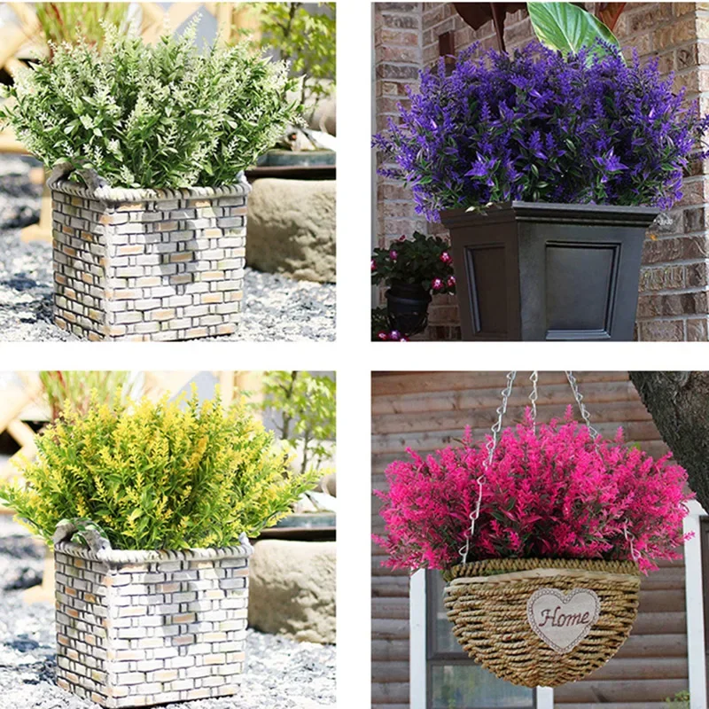 3/5/10Pcs Artificial Flower Plastic Lavender Fake Plant Home Table Outdoor Garden Decoration Wedding Bridal Bouquet Decoration