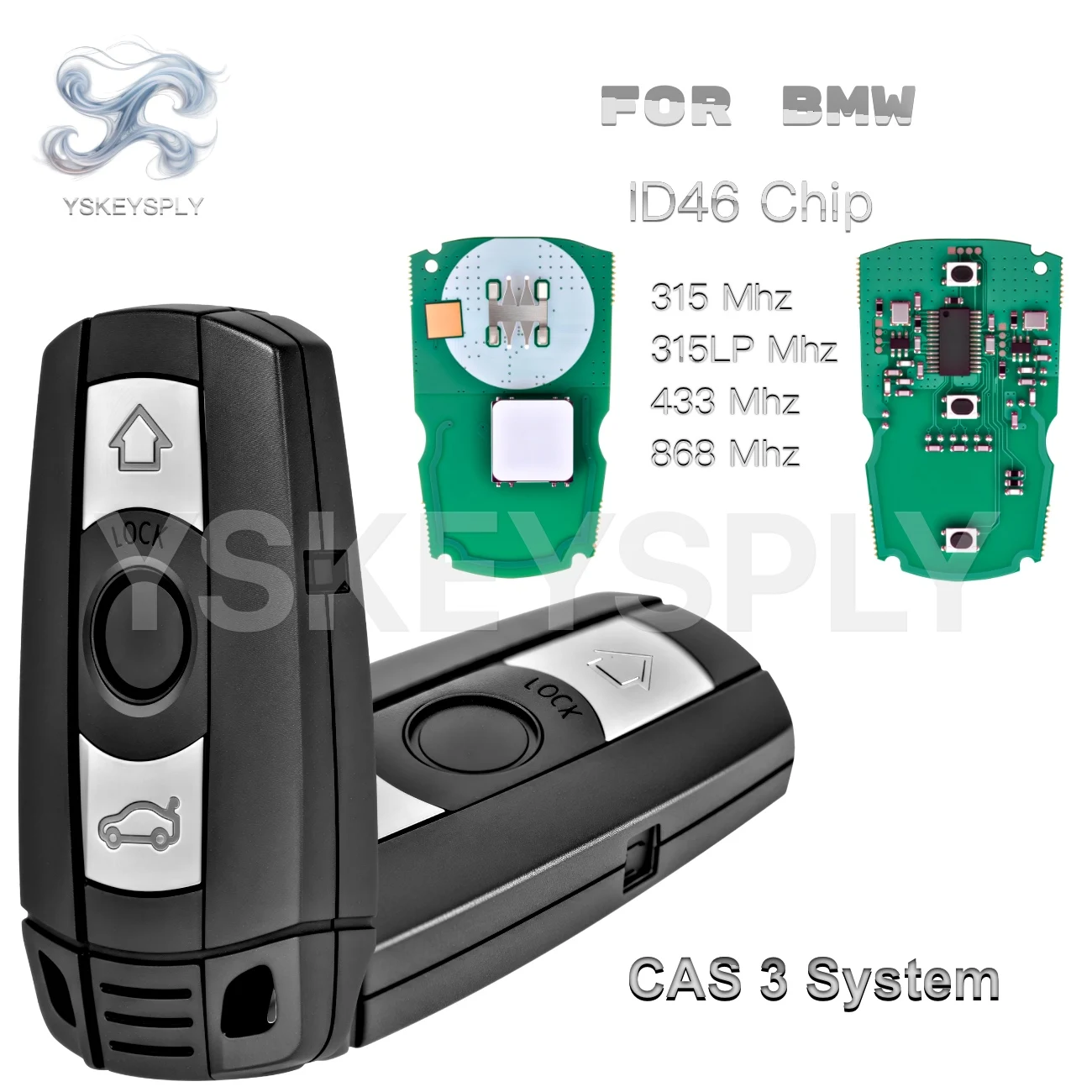For BMW CAS3 System Z4 3 5 Series E60 E61 E70 E87 X5 X6 E71 E72 Smart Keyless Remote Key ID46 315/433/868/315LPMHz
