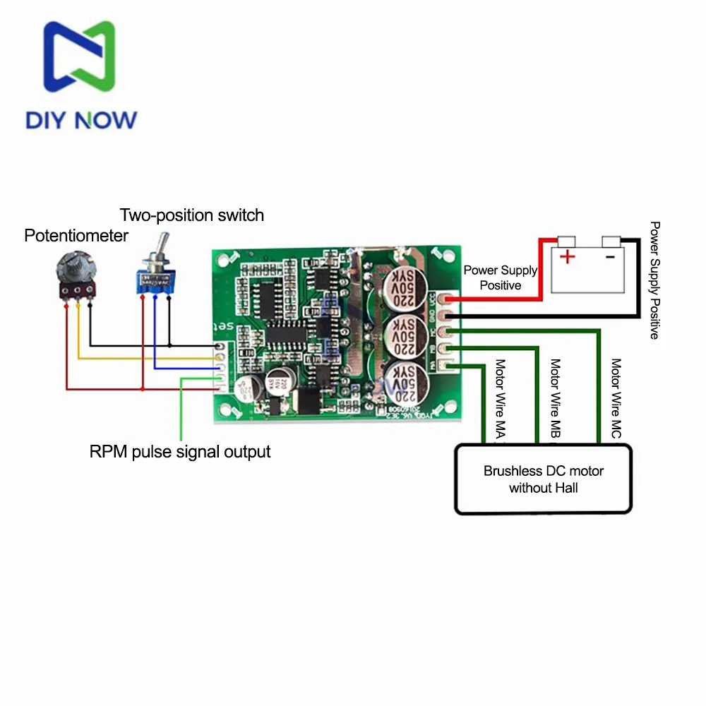 500W15A DC12-36V Brushless Hall Motor Driver Board Speed Controller Forward and Reverse High Power Controller Switch Module