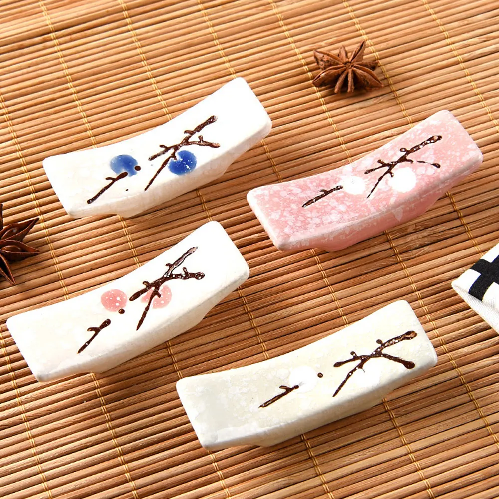 

1Pc Creative Japanese Plum Blossom Ceramic Chopstick Holder Kitchen Supplies Household Chopstick Holder Kitchen Accessories