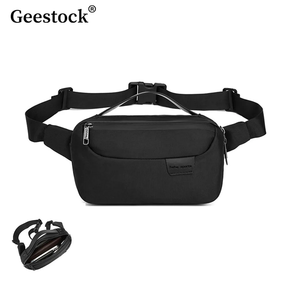 

Geestock Men's Crossbody Bag Large Capacity Waterproof Waist Bag 2025 Fashion Chest Bag Multi Pocket Crossbody Pouch For Daily