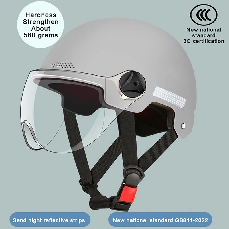 Halbhelm für Erwachsene mit Schutzbrille für Motorrad und Fahrrad – Cartoon-Design, 3C-zertifiziert für Männer und Frauen.