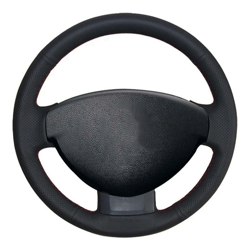 Car Steering Wheel Cover Soft Black Artificial Leather For Dacia (Renault) Duster 2010-2016 Sandero Lodgy Logan Dokker 2012-2017