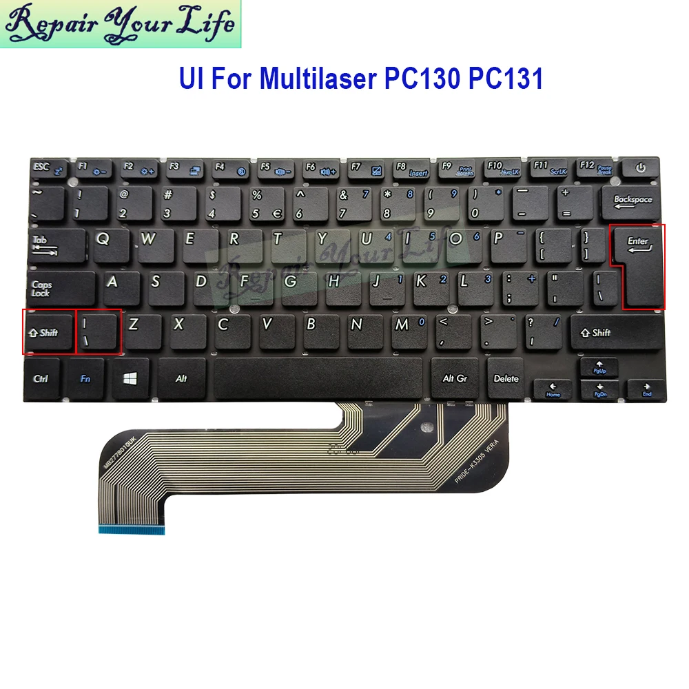 Klawiatura do notebooka UI dla Multilaser PC131 PC250 Legacy PC132 PC133 PC134 PC135 PC138 angielskie klawiatury Euro klawisze nowy XK-HS002