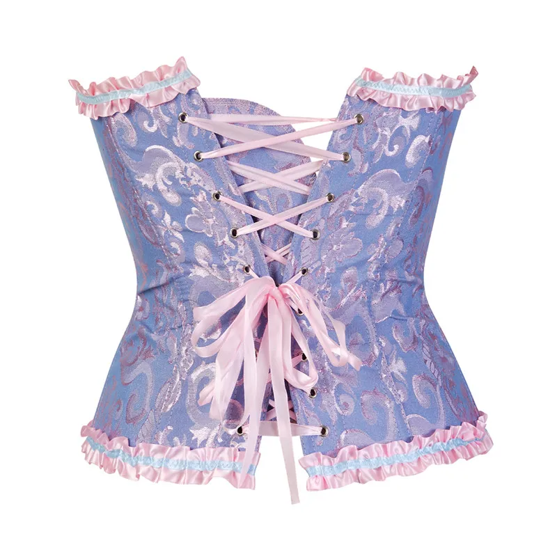 corsets bustiers floral lace tops for women plus size vintage sexy corsets gothic satin lingerie corselet overbust plus size
