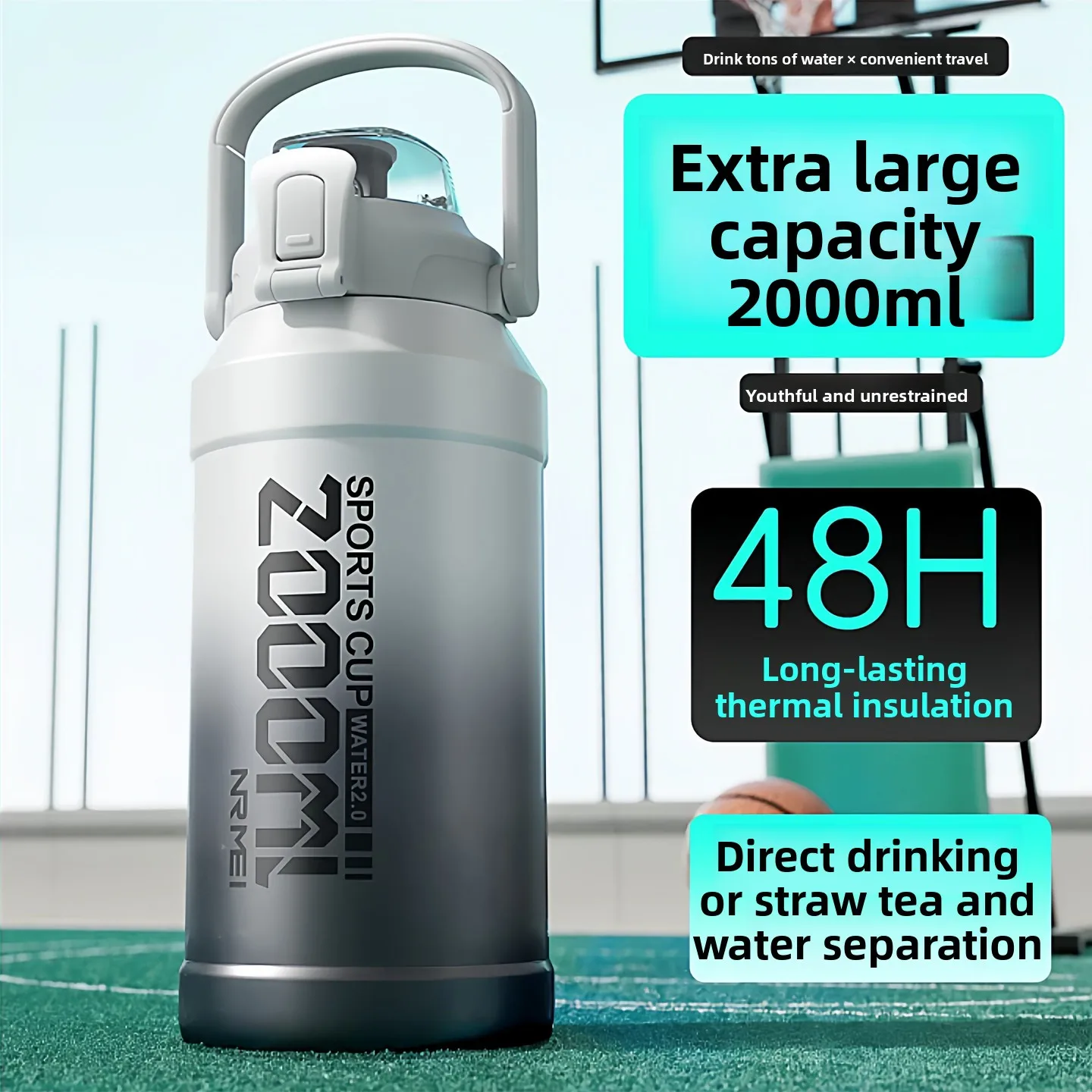 

Nerme Large Capaci St Термос для школы Мужская бутылка для воды Изолированная кружка из нержавеющей стали с новой моделью St 25 лет