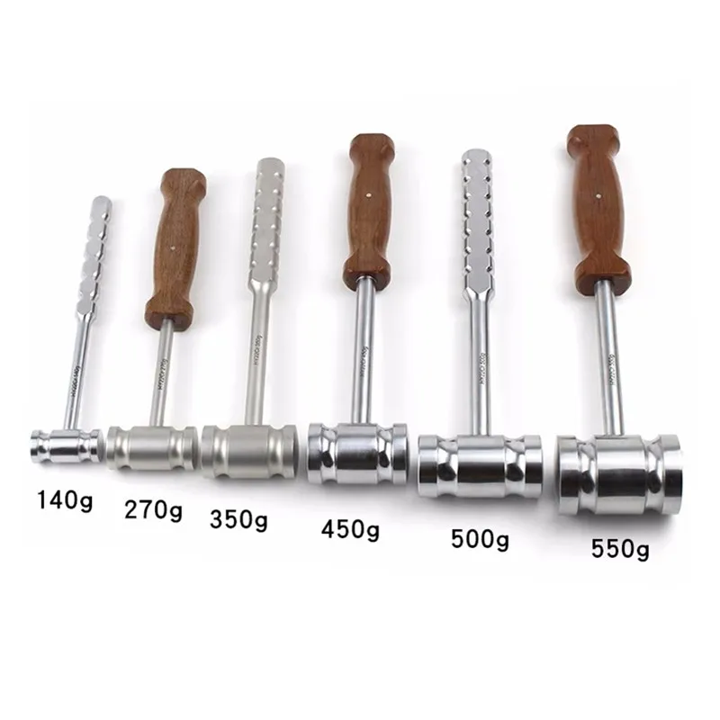 Bone Hammer 140/270/350/450/500/550g Orthopedic Instrument With Gummy Wood Handle Stainless Steel Handle