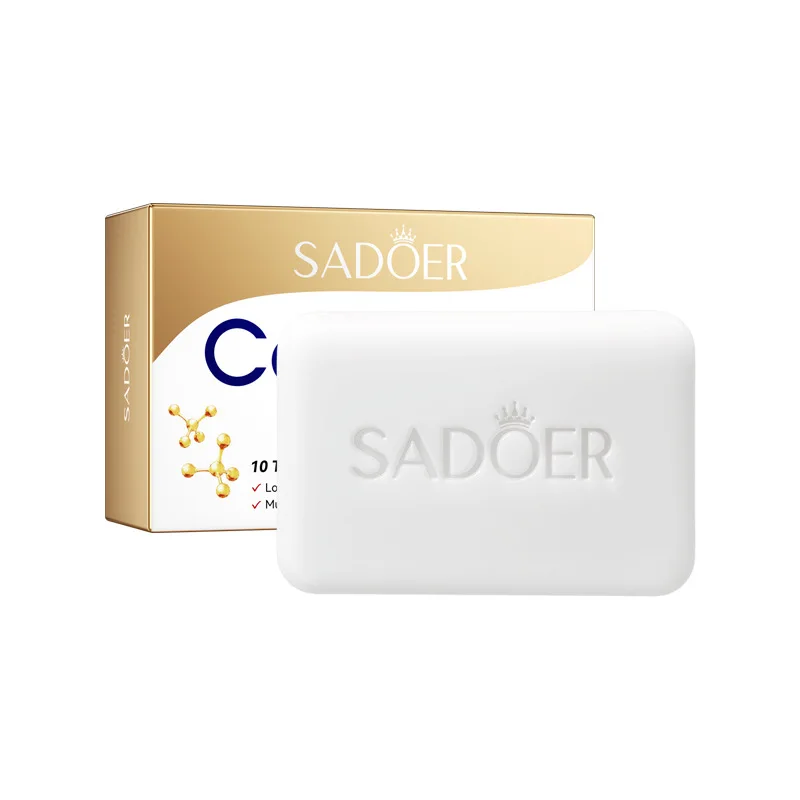 SADOER Collagen Ossein Facial Soap Face Wash Foam Facial Cleanser Moisturizing Oil Control Body Bathing Handmade Soap